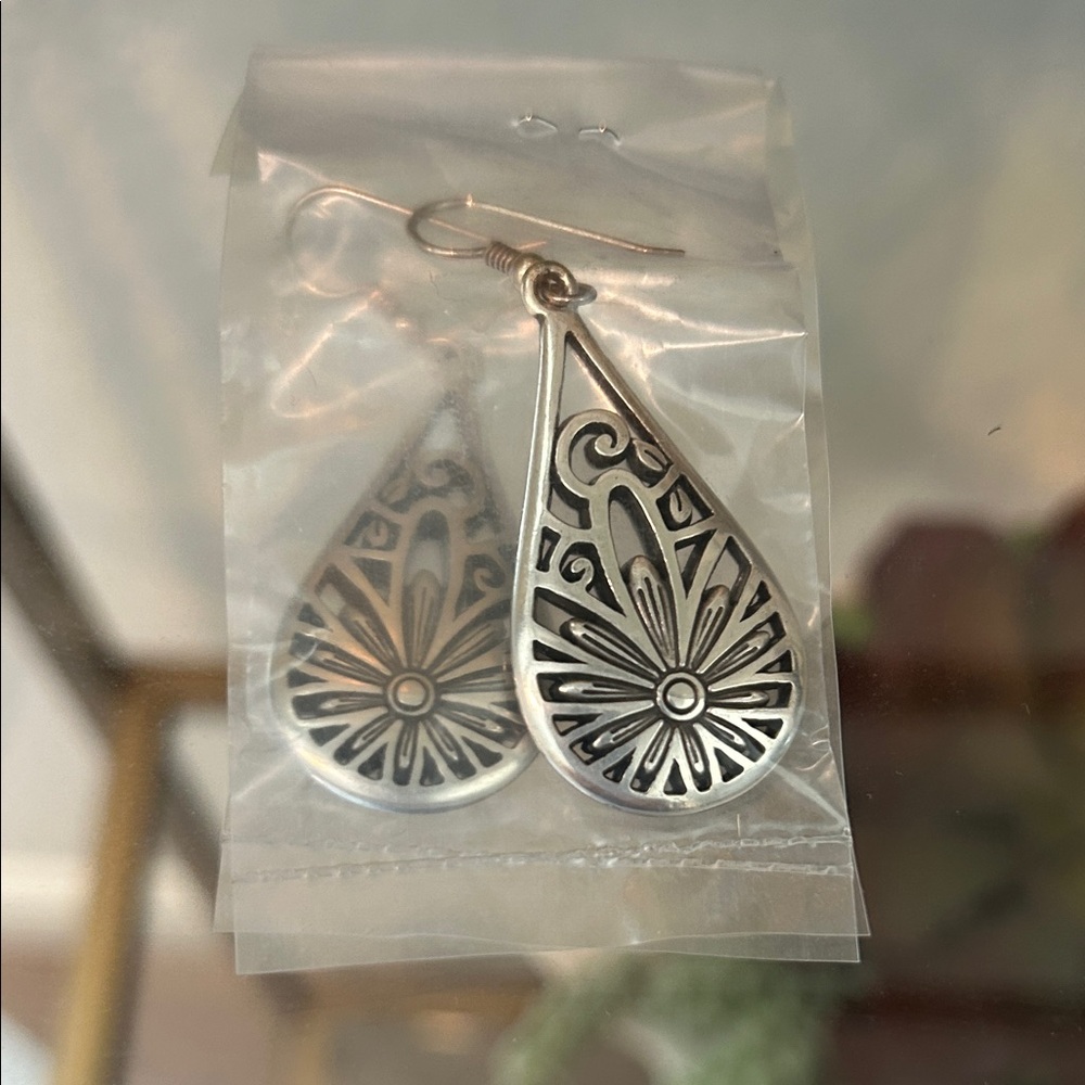Brighton Silver Plated Teardrop Earrings New in packaging